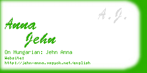 anna jehn business card